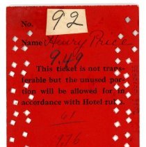 Stag Hotel Ticket - Back