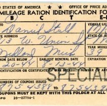 Milage Ration Identification Folder