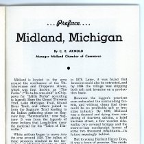 "The City of Midland Michigan" Pamphlet - preface
