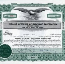 Stock Certificate for the Midland Economic  Development Corporation
