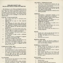 Midland County Jail Rules and Regulations for Inmates - inside pages