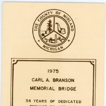 Carl A. Branson Memorial Bridge Dedication Leaflet - cover
