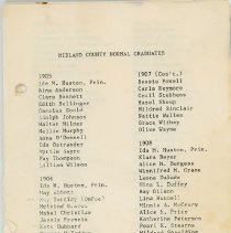 Midland County Normal Graduate List - sample page