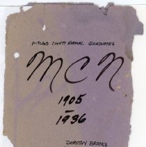 Midland County Normal Graduate List - cover page