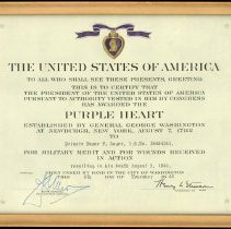 Purple Heart Citation