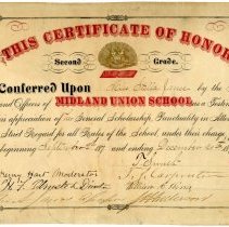 Midland Union School Certificate of Honor