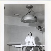 Nurse standing at an operating table in the Midland Hospital