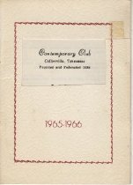 Contemporary Club Program, 1965-1966