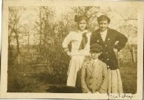 Hallie Harrell on left, Mary O'Neil Dnore on right, Jackson Mann (Front)