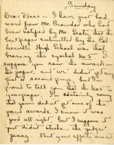 Letter from "Miss Wilson", Attendance Medal, 1919 (1 of 2)