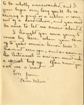 Letter from "Miss Wilson", Attendance Medal, 1919 (2 of 2)