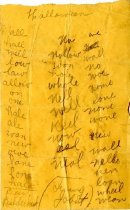 Memento from Mrs. Brickell Halloween party, 1919