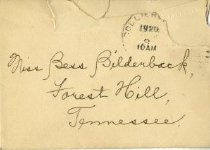 Envelope from the Thank you note from "Miss Willie", 1920