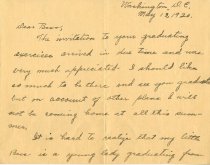 Congratulatory letter from "Miss Mary", 1920 (1 of 3)