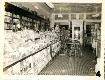 Inside drugstore near the make up counter