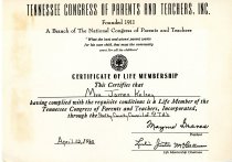 Certificate of Life Membership