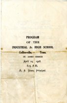 1928 Industrial Jr. High School Graduation Program