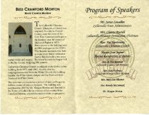 Bess Crawford Morton White Church Open House, July 20, 2010 program