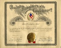 United Daughters of the Confederacy Certificate