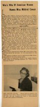 "Who's Who of American Woman Names Miss Mildred Cowan", unknown paper, unknown date.