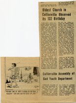 "Oldest Church in Collierville Observed its 132 Birthday", "Betty Sue Only Will Write a Weekly Social Column", Collierville Herald, 1976.