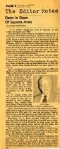 "The Editor Notes: Dean Is Dean Of Square Area", Collierville Herald (Collierville, TN).
