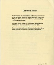 "A Service of Death and Resurrection / In Loving Memory of / Catharine Hint