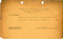 Office of Signal & Electrical Superintendent Memo, August 18, 1931