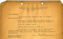 Office of Signal & Electrical Superintendent Memo, June 1, 1931