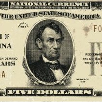 $5 note National Currency and First National Bank of Fernandina