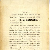 Extract of letter by D. M. Hammond