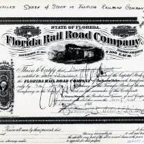 Florida Rail Road Company stock certificate