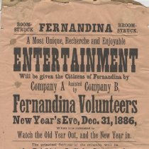 Handbill for entertainment by Fernandina Volunteers