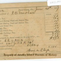 Duval County, Fla.  Tax Receipt 1012