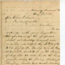 Letter on Brandy Branch School