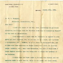 Letter to W. N. Thompson from H. R. Duval