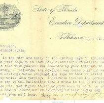 Letter from D Land to W. N. Thompson