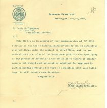 A letter from H Taylor to Lewis G. Thompson