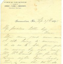 Page 1 from Letter to John M. Thompson from his mother