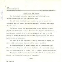 Press Release regarding Fort Clinch