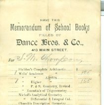 Schoolbook list for Scott Thompson at Dance Bros. & Co.