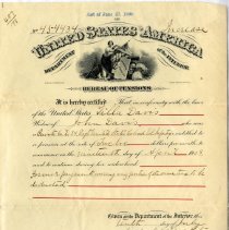 Tilla Davis pension certificate