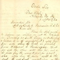 p. 1 Letter to Land Agent, Peninsular RR