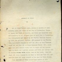 Abstract of Title Earliests Available to August 31, 1946