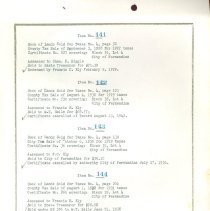 Item 141, 142, 143, and 144