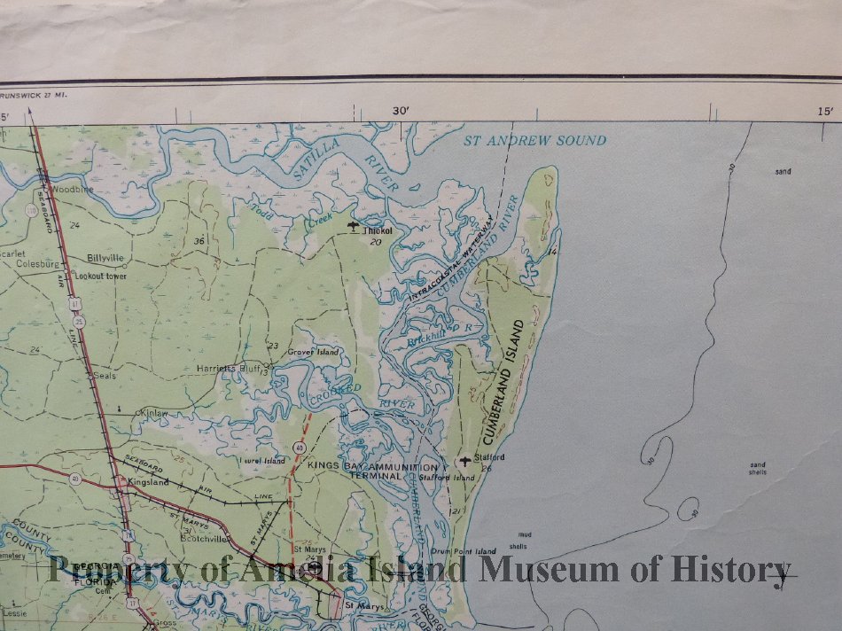 1957 Jacksonville FL, SE Topographic Map Map Amelia Island