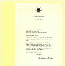 Letter to Bob and Dell Rischarde