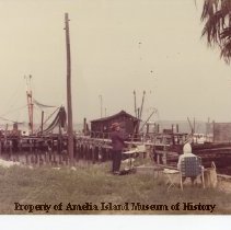 Painter on waterfront