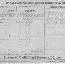 Receipt $41.00 fr J.C. Snowball road taxes 1883