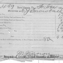 Tax receipt to E.J. Snowball 02/24/1881